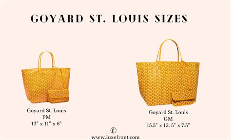 goyard saint louis sizes|goyard st louis pm price.